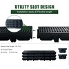 Natotela HDPE Trench Drain System-19.7x5.5x3.7 in. Channel Drain with Grates,