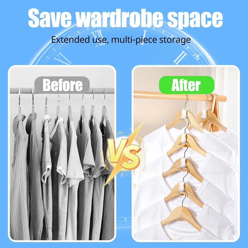 OWLMATE Pack of 80 Clothes Hangers, Space-Saving, Space-Saving Hangers, Connection