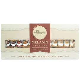 STAPLEDON ARTS - Melanin Series Acrylic Paints: 12 Inclusive Skin Tone Colors, Creamy Matte Finish, for Crafts, Canvas, or Model Painting, Great for Portraits, Young & Emerging Artists, Dries Quickly, Student Grade Quality