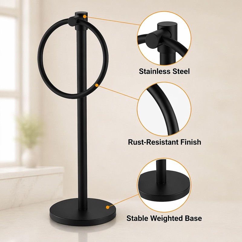 Bathroom Organizer Set - Towel Stand - Toothbrush Holder -