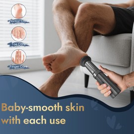 JINYAWA Electric Foot Callus Remover - 2-in-1 Rechargeable Cordless Foot File with LCD Display & 6 Speeds - Professional Foot Sander for Dead Skin, Thick Nails, Heels and Soles (Gray)