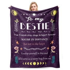 Bestie Birthday Gifts for Women - Best Friend Blanket on Christmas Day Mother's Day Birthday Thanksgiving Day - Friendship Flannel Throw Blanket Gift 50'' X 60''