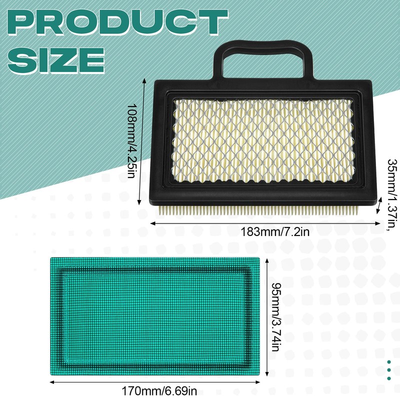 Threlaco 4 Pack 499486s 698754 Air Filter with Pre Filter,