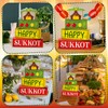 Yuntau 4 Pcs Happy Sukkot Table Decorations Sukkot Centerpieces for