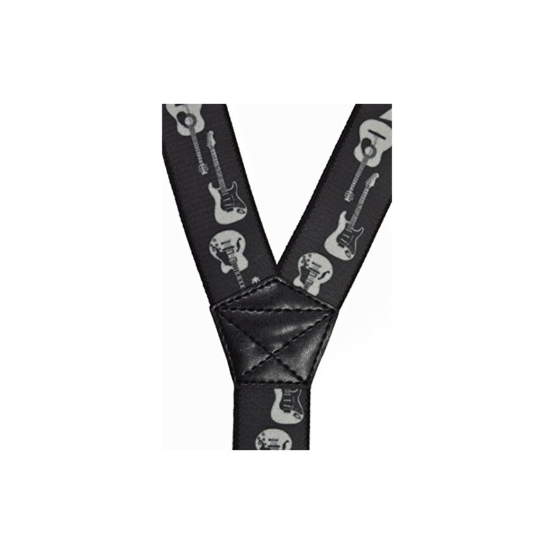 Olata Braces/Suspenders for All Ages, Y-Shape with Guitar Design. Adult,