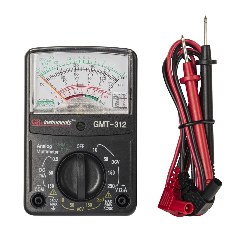 Gardner Bender GMT-312 Analog Multimeter, 5 Function / 12 Range,