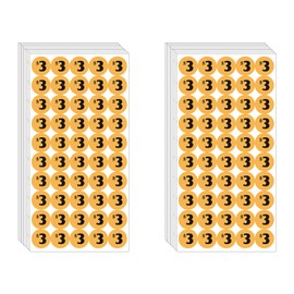 DUGUTUL 1000 pcs $3 Color-Coded Price Stickers for Garage Sale and Flea Market, 3/4" Diameter - Bold Fonts, Clear Visibility, High Visibility, Easy Organization