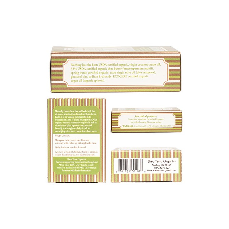 Shea Terra Argan & Ghassool Shampoo + Spa Body Bar