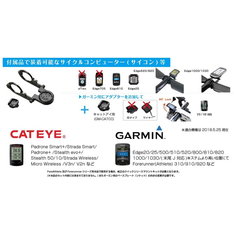 Recmount 2nd Generation Type 9 Garmin Cateye Combo Mount (Double