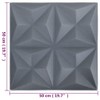 vidaXL Gray Origami 3D Wall Panels - Easy-to-Install Wall Coverings
