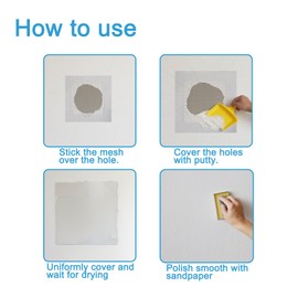 HSDNDUR Dry Wall Patch Kits, 10 PCS Self-Adhesive Drywall Repair Kit of 2/4/6 Inch, Sturdy & Easy to Use for Wall Repair