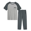 MoFiz Men's Pajamas Set Short Sleeve Tops Bottom Pants Modal
