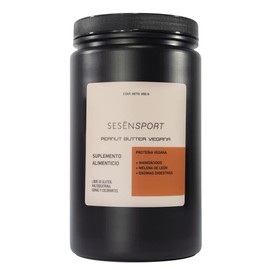 SESĒN Proteína Vegana Peanut Butter | 34g de Proteína | Plant-Based + Melena de León + Enzimas Digestivas | Sin Gluten Sin Azúcar