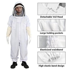 Cieex Bee Suit for Men Women, Beekeeping Suit Sting Proof, Beekeeper Clothing with Glove & Ventilated Hood for Beginner & Professional Beekeepers, Beekeeping Supplies (XXL for 5'7"-6'11")