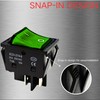 30A 250V KCD4 Rocker Switch DPST 4 Pin Green Lighted