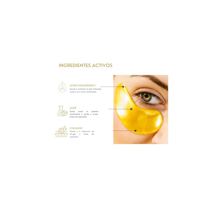 Parches para ojeras- máscara para ojos - ácido hialurónico -