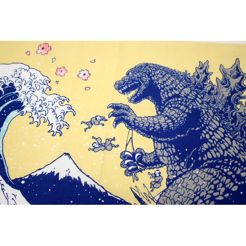 Forkart Godzilla Print Hand Towel, Fugaku, Cherry Blossom