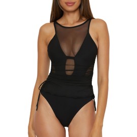 BECCA Women's Standard Muse One Piece Swimsuit, High Neck, Bathing Suits, Black