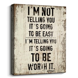 Inspirational Wall Art Retro Farmhouse Picture Wall Décor Positive Quotes Canvas Prints Uplifting Gifts for Bedroom Home Office Living Room Hanging 12x16 Inches