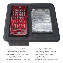 RONGPAS Tail Light Lamp Assembly 6670284 compatible with Bobcat 553 751 753 763 773 863 864 873 883 963 A220 A300 A770 S100 S130 S150 S160 S175 S185 S205 S220 S250 S450 T110 T140 T180 Loader