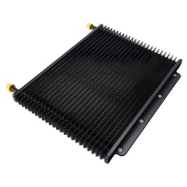 BARTOO Universal Transmission Oil Cooler, Aluminum 25 Row Plate & Fin Transmission Cooler,Black