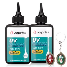 Joyartss UV Resin 200g, 2PCS Upgrade UV Resin Kit, Low Odor Crystal Clear UV Epoxy Resin, UV Cure Resin for Jewelry Making, Molds, DIY Craft Decoration, Bonding, Casting and Coating (100g×2)