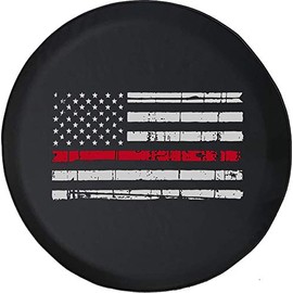 556 Gear Distressed American Flag Tire Cover Thin Red Line fits SUV and RV Spare Tire Cover Camper Accessories Black 30 in