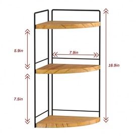 BSTSLL 3-Tier Corner Bathroom Counter Organizer,2 Pack Bathroom Counter Organizer,Wood Countertop Storage Tray for Vanity, Kitchen, Bedroom