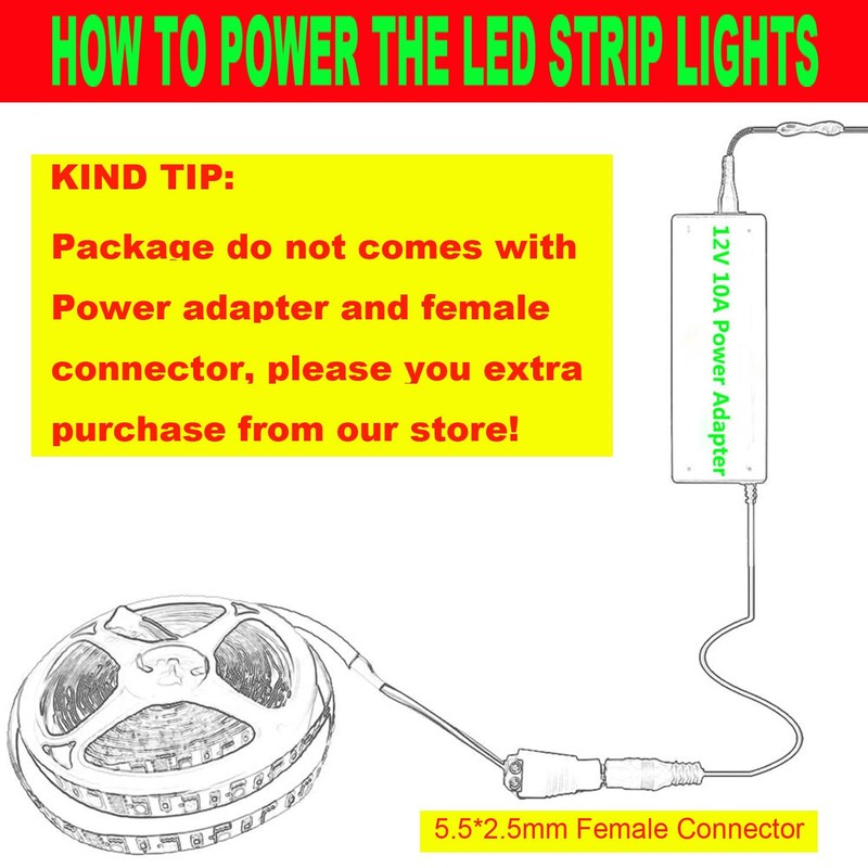 HAASHADA Triple Row LED Strip Light, Daylight White 6500K Super