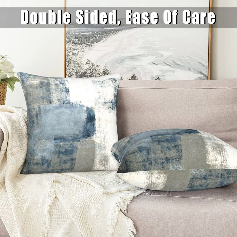 Mondiafy 2 Pack Throw Pillow Covers Soft Touch Plush 18x18