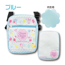 Hatayama Shoji 33201669 Square Shoulder Pochette, Chupa Chups x Sanrio Characters, Blue, H 6.3 x W 5.1 x D 2.4 inches (16 x 13 x 6 cm)