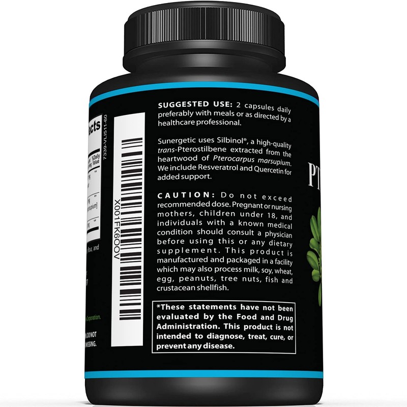 Premium Pterostilbene Supplement – Pterostilbene with Resveratrol & Quercetin –
