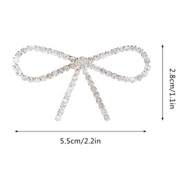 10Pcs Diamond Rhinestone Bow, Rhinestone Bow Brooch, Flash Glass Brooch Claw Chain Suit Dress Pin for Clothes Decoration, Jewelry Making