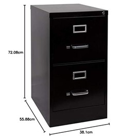 pemberly Fila Carta archivo Gabinete en negro con 2 cajones                                                                                           