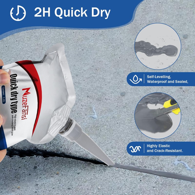 Concrete Crack Sealant, Premium Concrete Crack Filler, Weather-Resistant Caulking Glue,Quick-Drying