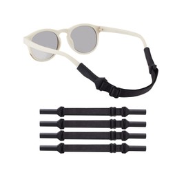 lvvfit Baby Glasses Straps(5-8inch)-Adjustable Glasses Strap Sports Sunglasses Eyeglasses Holder Straps for Toddler and Infant-Eyewear Retainers for Boys and Girls age 0-3 years (4pcs Black)