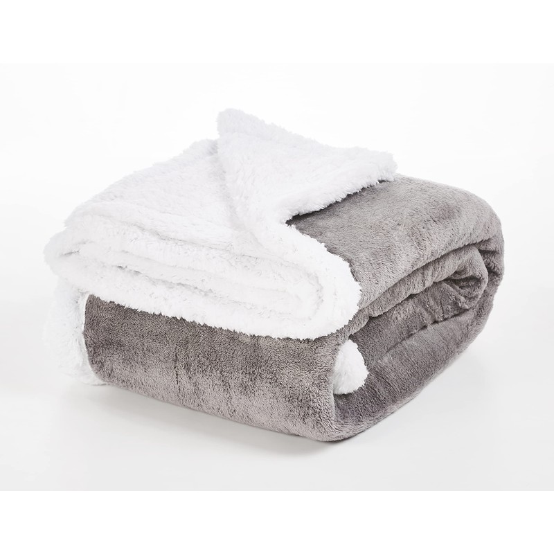Penguin Home Solid Sherpa Blanket, Microfiber Throw for All Season,