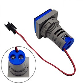 SazkJere 2PCS 3 in 1 Digital AC Current Voltage Frequency Indicator Square LED Display Voltmeter Ammeter Hertz Meter (Blue)