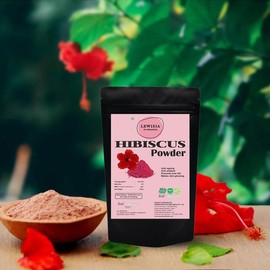 Lewisia In Organics Hibiscus Flower Powder for Face Pack & Hair Mask (100 gm) | Natural Pure Hibiscus Rosa-Sinensis Hair & Skin Care | Gudhal Ka Phool Powder For Dull Hair & Conditioning