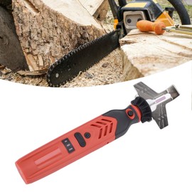 WAZG Cordless Saw Sharpener, 5000-18000 RPM Stable Hand Chainsaw Sharpening Tool Set Red DC3.6V for Outdoor Use