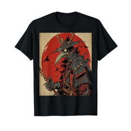 Plague Doctor Samurai Death Shadow Cursed Steel Sword Art T-Shirt