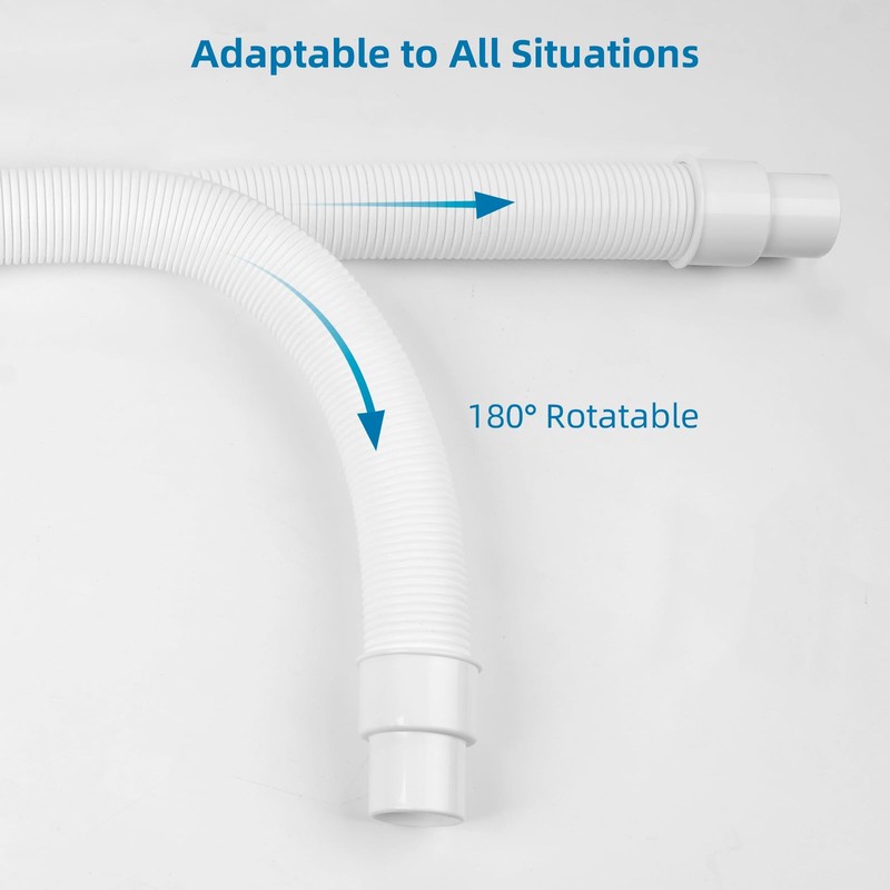 Hibbent Waste Pipe for Kitchen Sink,1 1/2 inch,Flexible Trap Without