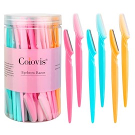 66 Maquinilla de afeitar de cejas y rasuradora facial para mujeres y hombres, recortadora de pelo de cejas y afeitadora con cubierta protectora, segur