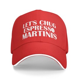 Ositerpz Let's Chug Espresso Martinis Cap for Women Dad Hats with Design Hat Red