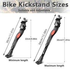 Bicycle Stand 20-26 Inch Children's Bicycle, Bicycle Stand, Universal Bicycle Side Stand, Height Adjustable Bicycle Stand, Children, Stable Centre Stand for Mountain Bike, Ebike, Trekking Bike, Road