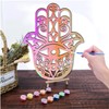 CREATCABIN Hand of Fatima Decor Wall Wooden Wall Art Crystal