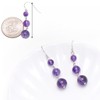 Joseph Brothers Handmade Graduated Amethyst Round Beads Crystal Earrings for