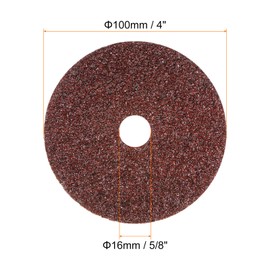 sourcing map 25pcs 16 Grit Aluminum Oxide Resin Fiber Discs 4"x5/8" Metal Sanding Grinding Discs for Angle Grinding Machine Polishing and Grinding Metals, Wood, and Fiberglass