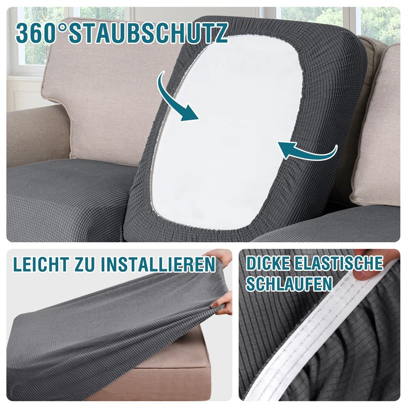 BellaHills Sofa Cover, Highly Elastic Seat Cover, 2-Seater (58-70 cm),