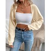 MURMUREY Womens Long Sleeve Open Front Knit Crop Bolero Cardigan